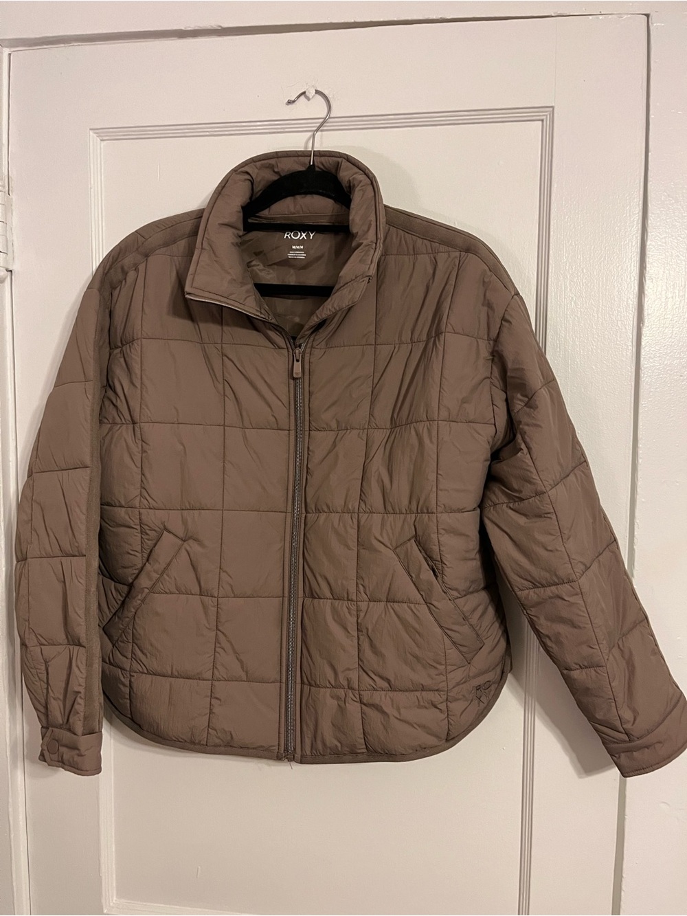 Roxy Women’s Quilted Tan-Brown Puffer Jacket